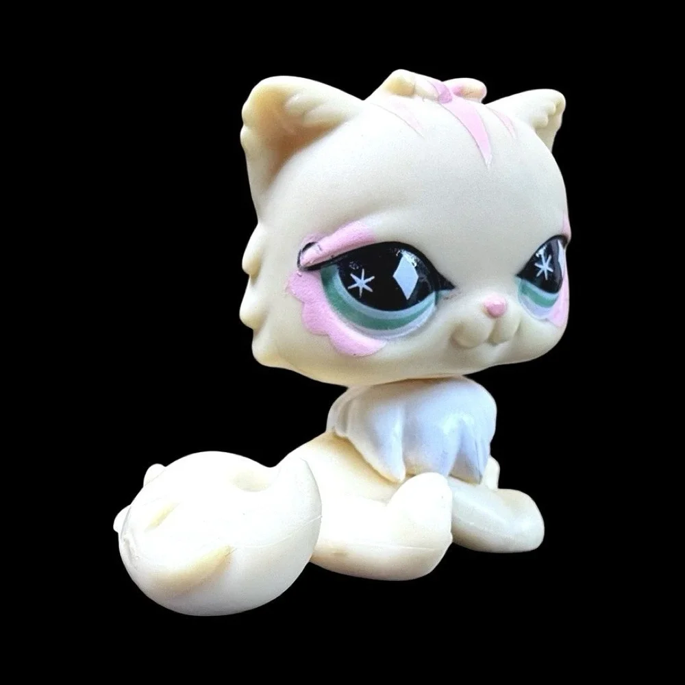 Littlest Pet Shop 723/Persian Cat/Lps Yellow/Lps Diamond Eyes/Tail Waggin' Club